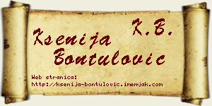 Ksenija Bontulović vizit kartica